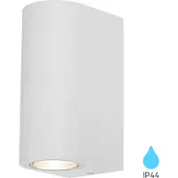 LCB Applique murale LED ronde blanche - Douille GU10 - IP44 - Compatible avec 2 spots GU10