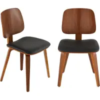 Signature - Lot de 2 chaises en vinyle noir H80,5 cm - BRAND