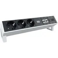 Bachmann DESK 2 - Bâti de prises - entrée, entrée GST18i3 - raccords de sortie : 3 - Allemagne - RAL 9010 (902.302)