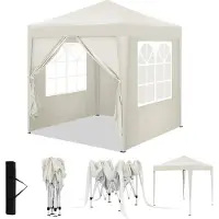 OEM Gazebo d'extérieur Rootz - Auvent de jardin - Abri solaire - Antirouille - Protection UV - 2 m x 2 m x 2,4 m