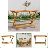 The Living Store Table de jardin pliante 90x52,5x65 cm bois massif acacia