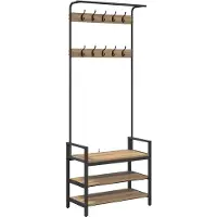 vidaXL Porte-manteau avec étagère chêne artisanal 75 x 34 x 184 cm