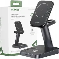 Acefast Wireless Qi Charger 15W For Iphone (With Magsafe), Apple Watch And Apple Airpods Stand Stand Magnetic Holder Black (E3 Black)