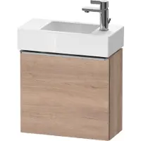 Duravit D-Neo, sous-lavabo en console suspendu, 484x440x222mm, 1 porte, charnières à droite, avec poignée acier inox brossé, DE4219R70550000