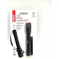 Emos Lampe de poche LED en métal, 120 lm, 2× AAA, FOKUS (13.10 cm, 120 lm)
