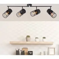 Brilliant Plafonnier noir Kamolo 4x E27