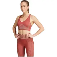 Adidas Soutien-gorge de sport 'AEROKNIT Training Light Support' rouge rouille / blanc