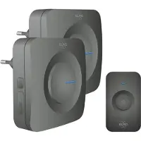 Elro Sonnette sans fil, 2 carillons de porte avec affichage pour malentendants, bouton-poussoir de sonnette résistant aux intempéries