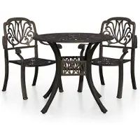 Syfax Ensemble de bistro 3 pcs Aluminium coulé Bronze
