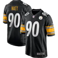 Nike Maillot homme T.J. Watt n° 90 Pittsburgh Steelers NFL Game Home Jersey Taille : XL