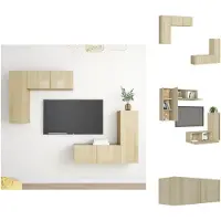 vidaXL Ensemble de 4 meubles TV Chêne Sonoma Matériau dérivé du bois - Meuble TV
