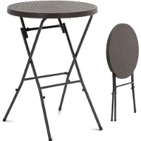 Uniprodo Table de jardin pliante ronde 79 x 110 cm noir