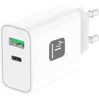 Techly IPW-USB-30WACG chargeur d'appareils mobiles Universel Blanc Secteur Charge rapide Intérieure