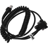 VHBW Câble de données RJ45 mâle vers RS232 mâle compatible avec Datalogic Skylight DLL 5510-M lecteur code-barres - Cordon spiralé, 3 m, noir