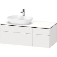 Duravit L-Cube Meuble sous-lavabo en console suspendu, avec plan de toilette en console, 4 tiroirs, vasque à gauche, 1220x482x550mm, LC4876018180000