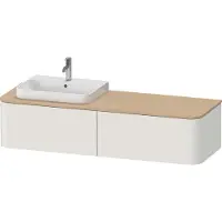 Duravit Happy D.2 Plus Meuble sous-lavabo sur console suspendu, 1600x550 mm, 2 tiroirs, pour vasque à poser Position à gauche, HP4944L39390010