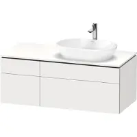 Duravit L-Cube Meuble sous-lavabo en console suspendu, avec plan de toilette en console, 4 tiroirs, vasque à droite, 1220x482x550mm, LC4874018180000