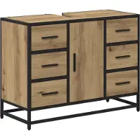 Syfax Cabinet de salle de bain Chêne artisanal 80 x 33 x 60 cm