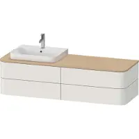 Duravit Happy D.2 Plus Meuble sous-vasque sur console suspendu, 1600x550 mm, 4 tiroirs, pour lavabo pour meuble position à gauche, HP4963L39390010