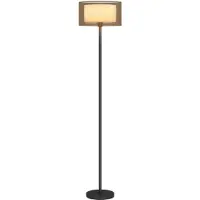 HOMCOM Lampadaire , avec douille E27, abat-jour en tissu, noir