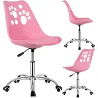 Springos Chaise de bureau - - 2025 - Ergonomique - Réglable en hauteur - Similicuir rose