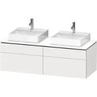 Duravit L-Cube Meuble sous-lavabo en console suspendu, avec plan de toilette en console, 4 tiroirs, pour deux vasques, 1420x482x550mm, LC4872B18180000