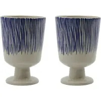 House Doctor Lot de 4 mugs Diva blanc cassé/bleu - 5707644921894