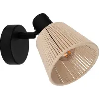 Eglo Applique Seagard noir avec rotin