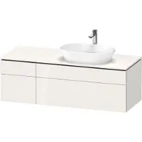 Duravit L-Cube Meuble sous-vasque avec consoles suspendues, avec plan de toilette, 2 tiroirs, vasque à droite, 1420x482x550mm, LC4875085850000