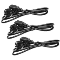 VHBW 3x Câble d'alimentation cordon électrique Schuko Secteur Prise C13 3 dents 1,2m pour PC portable, moniteur, imprimante