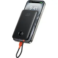 Veger Powerbank 10000 mAh avec câble intégré USB C QC3.0 PD 2A 22,5W K1C W1189 noir
