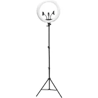 RIO Lampe de maquillage et de vidéoprojection RL18 (Éclairage annulaire), Lumière continue, Noir, Blanc