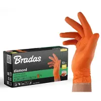 Bradas Gant de menage - gant de vaisselle - RWJNDOR11 - GANTS NITRILE DIAMOND ORANGE XXL 10-11 /50pcs.