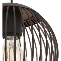 Eglo Suspension Almanzora, luminaire suspendu à 3 lumières, idéal pour une table à manger, en métal noir et cuivre, pour salle à manger, douille E27, 90 cm