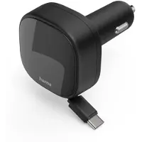 Hama Retractable 2x Qc Pd 30w Usb-c Wall Charger Argenté