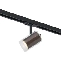 QAZQA Spot moderne bronze foncé avec verre transparent pour système de rail 1 phase - Iconic Lloyd