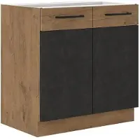 Bigbuy Meuble sous-vasque ROCK 90 cm effet bois 2 portes