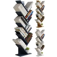 VCM Étagère de rangement en bois, bibliothèque, étagère décorative, étagère Nulis XL
