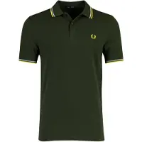 Fred perry Polo vert foncé, coupe classique, 2 boutons