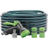 Famanu Draper 56447 Tuyau d'arrosage 30 m - diamètre de tuyau 12 mm avec kit de pulvérisation - pour l'arrosage du jardin Tuyau d'arrosage 30 mètres