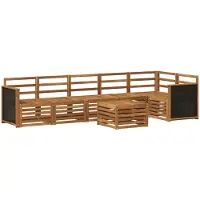 vidaXL Ensemble de salon de jardin 6 pièces en bois d'acacia massif, finition naturelle