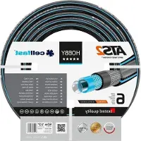 Famanu Tuyau d'arrosage robuste 6 couches résistant aux UV doublement tissé 30 bar 1/2" 50m 16-201 noir