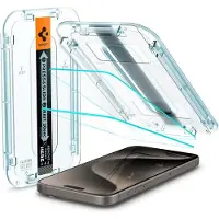 Spigen Protection d'écran en verre trempé GLAStR Fit 2 Paquets + Applicator Apple iPhone 15 Pro