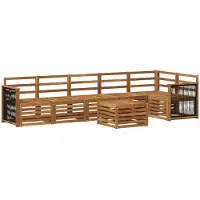 vidaXL Ensemble de salon de jardin 6 pièces en bois d'acacia massif, finition naturelle