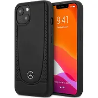Mercedes Étui rigide en cuir noir urbain pour iPhone 14 Plus