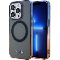 BMW Coque MagSafe grise à effet dégradé pour iPhone 15 Pro Max