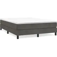 vidaXL Lit boxspring sans matelas gris foncé 140x210 cm velours