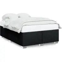 vidaXL Cadre de lit sans matelas noir 140x190 cm Tissu