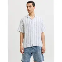 Jack & Jones Chemise 'JJELiam' bleu foncé / blanc