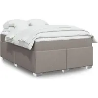 vidaXL Lit boxspring avec matelas Taupe 140x190 cm Tissu